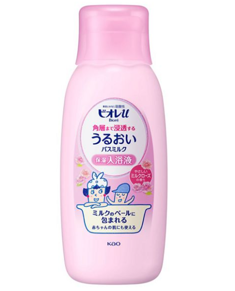 4901301245601 Biore U Deep Penetration Bath Milk Rose Bottle