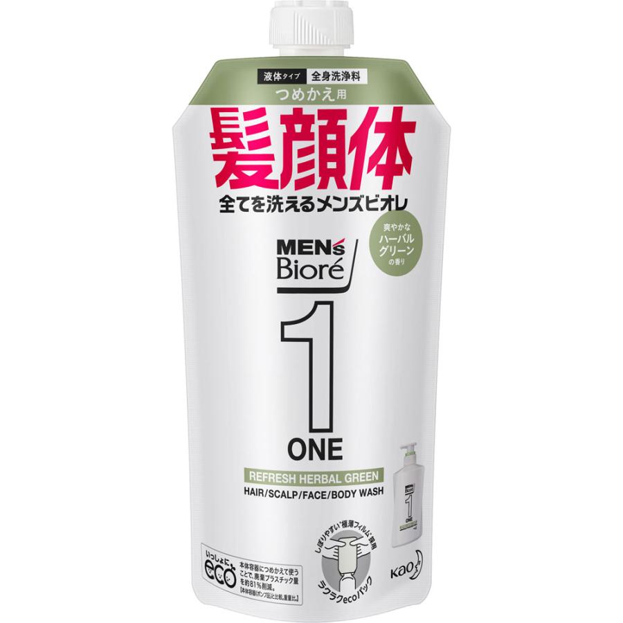 4901301350152 M Biore ONE All-in-One Body Wash Herbal Green Refill