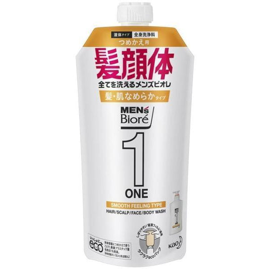 4901301371645 M Biore ONE All-in-One Body Wash Smooth Hair & Skin Type Refill