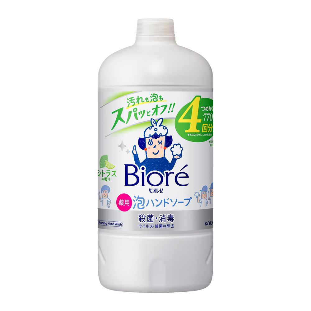 4901301416087 Biore U Foaming Hand Soap Citrus Scent Refill 770ml