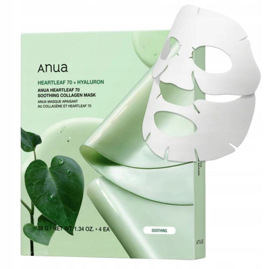 8809640737244 HEARTLEAF 70 SOOTHING COLLAGEN MASK 38G (1EA)*4SET